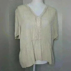 LOVESTITCH Flowy Boho Top with Crochet Trim